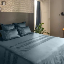 Shop Housse de couette satin de coton Cubes II vert cèdre Housses De Couette