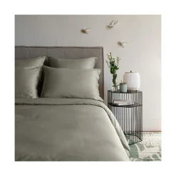Best Sale Housse de couette satin de coton lavé biologique Quartz jade Housses De Couette