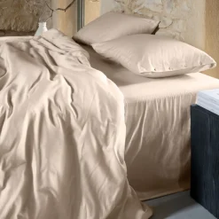 New Housse de couette satin de coton lavé bio Quartz dune Femme Coffrets Cadeaux|Housses De Couette