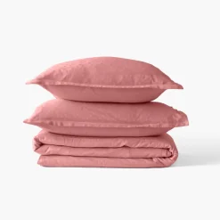 Store Housse de couette satin de coton jacquard pois et rayures Prestige santal Housses De Couette