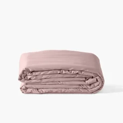 New Housse de couette satin de coton lavé bio Quartz blush Housses De Couette