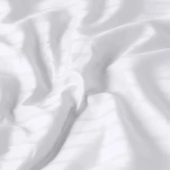 Flash Sale Housse de couette satin de coton jacquard pois et rayures Prestige blanc Housses De Couette