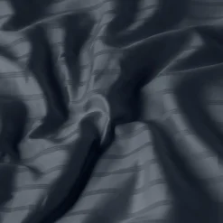 Store Housse de couette satin de coton jacquard pois et rayures Prestige bleu nuit Housses De Couette