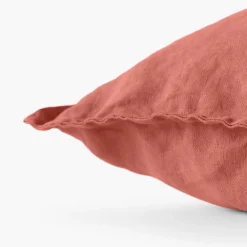 New Housse de coussin lin lavé Songe terre cuite Housses De Coussin
