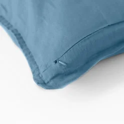 Cheap Housse de coussin lin lavé Songe bleu baltique Housses De Coussin