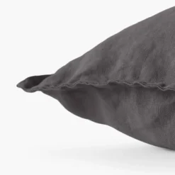 Discount Housse de coussin lin lavé Songe charbon Housses De Coussin