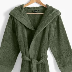 Online Peignoir ado coton à capuche Hugo kaki Enfant Peignoirs 10 Ans - 16 Ans