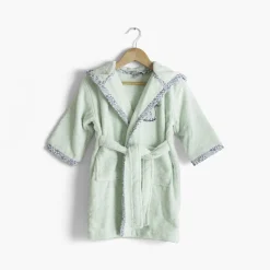 Sale Peignoir bébé coton bio à capuche Dandine vert d'eau Enfant Peignoirs 12 Mois - 10 Ans