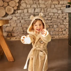 Fashion Peignoir enfant bouclette de coton bio à capuche Safari Enfant Peignoirs 12 Mois - 10 Ans