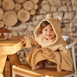 Fashion Peignoir enfant bouclette de coton bio à capuche Safari Enfant Peignoirs 12 Mois - 10 Ans