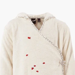 Best Sale Peignoir enfant coton biologique cache-coeur à capuche Raphia ivoire Enfant Peignoirs 12 Mois - 10 Ans