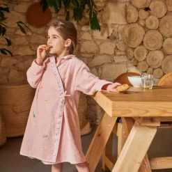 Cheap Peignoir enfant coton bio cache-cœur à capuche brodé Rêve d'or dragée Enfant Peignoirs 12 Mois - 10 Ans