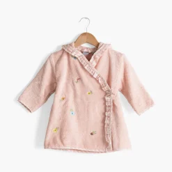 Cheap Peignoir enfant coton bio cache-cœur à capuche brodé Rêve d'or dragée Enfant Peignoirs 12 Mois - 10 Ans