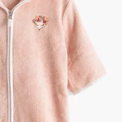 Best Sale Peignoir enfant coton bio à capuche zippé Illumine vieux rose Enfant Peignoirs 12 Mois - 10 Ans