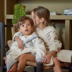 Clearance Peignoir enfant coton bio à capuche Dandine ivoire Enfant Peignoirs 12 Mois - 10 Ans