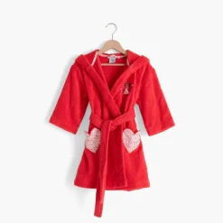 Outlet Peignoir enfant coton bio Mes rêves rouge tendre Enfant Peignoirs 12 Mois - 10 Ans