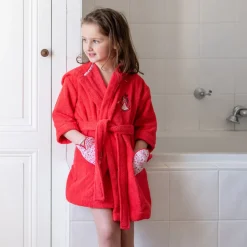 Outlet Peignoir enfant coton bio Mes rêves rouge tendre Enfant Peignoirs 12 Mois - 10 Ans