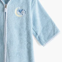 Clearance Peignoir enfant coton bio à capuche zippé Illumine bleu polaire Enfant Peignoirs 12 Mois - 10 Ans