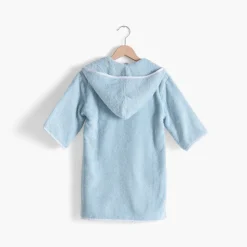 Clearance Peignoir enfant coton bio à capuche zippé Illumine bleu polaire Enfant Peignoirs 12 Mois - 10 Ans