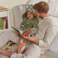 Best Sale Peignoir enfant coton Playful kaki Enfant Peignoirs 12 Mois - 10 Ans|Nouveautés Bébénew