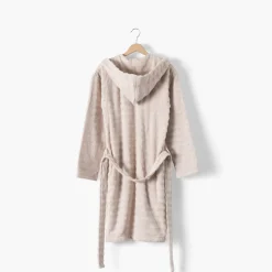Fashion Peignoir femme à capuche coton Aura beige tendre Femme Coffrets Cadeaux|Peignoirs Femme