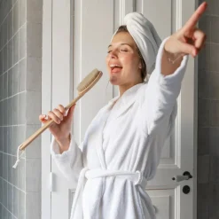 Cheap Peignoir femme à capuche uni coton biologique Osmose blanc Femme Peignoirs Femme