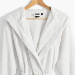 Cheap Peignoir femme à capuche uni coton biologique Osmose blanc Femme Peignoirs Femme