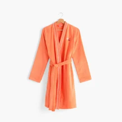 Hot Peignoir femme coton col kimono Récif rose Femme Peignoirs Femme
