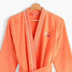 Hot Peignoir femme coton col kimono Récif rose Femme Peignoirs Femme