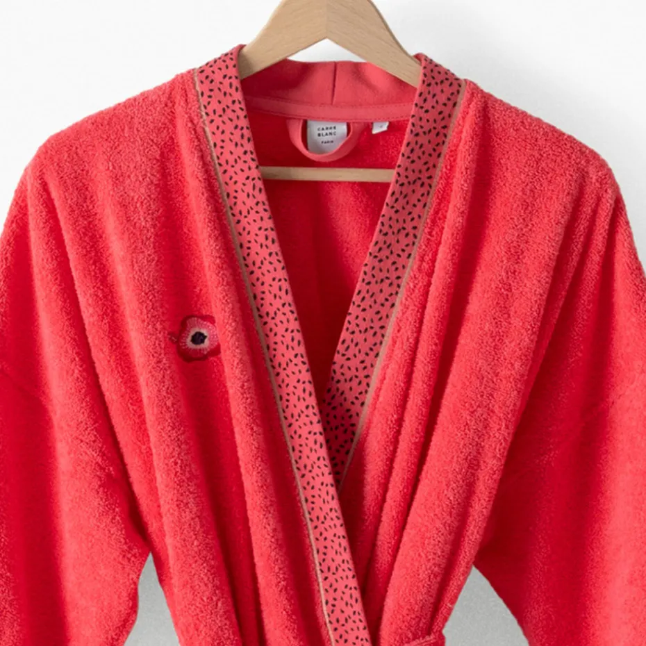 Online Peignoir femme coton col kimono Rosella coquelicot Femme Coffrets Cadeaux|Peignoirs Femme
