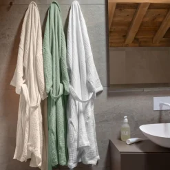 Outlet Peignoir femme gaze de coton biologique Naturelle eucalyptus Femme Coffrets Cadeaux|Peignoirs Femme