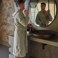 New Peignoir homme à capuche uni coton biologique Osmose lichen Homme Peignoirs Homme