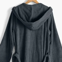 Fashion Peignoir homme à capuche uni coton biologique Osmose fusain Homme Peignoirs Homme