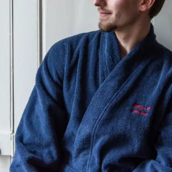 Sale Peignoir homme coton col kimono Amours marine Homme Peignoirs Homme