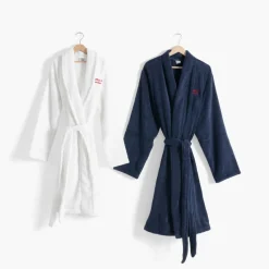 Sale Peignoir homme coton col kimono Amours marine Homme Peignoirs Homme