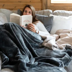 Clearance Plaid polaire Oslo anthracite Homme Coffrets Cadeaux|Plaids Et Couvre-lits