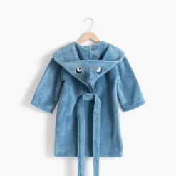 Hot Robe de chambre enfant polaire Happyful Bleu céleste Enfant Robes De Chambre