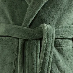 Best Sale Robe de chambre enfant polaire à capuche Dinotopi vert feuille Enfant Robes De Chambre