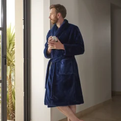 Online Robe de chambre polaire homme Gabriel marine Homme Coffrets Cadeaux|Robe De Chambre Homme