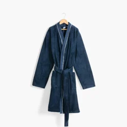 Clearance Robe de chambre polaire homme col kimono Equinoxe marine Homme Robe De Chambre Homme