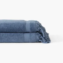 Flash Sale Serviette de toilette bouclette de coton Madeleine indigo Serviettes De Toilette