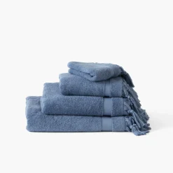 Flash Sale Serviette de toilette bouclette de coton Madeleine indigo Serviettes De Toilette