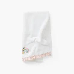Discount Serviette de toilette brodée coton bio Rêve d'or blanc Enfant Serviettes De Toilette