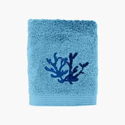 Clearance Serviette de toilette coton et viscose de bambou Abysse bleu Serviettes De Toilette