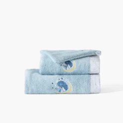 Online Serviette de toilette coton bio Illumine bleu polaire Enfant Serviettes De Toilette