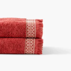 Sale Serviette de toilette coton Villasol terracotta Serviettes De Toilette