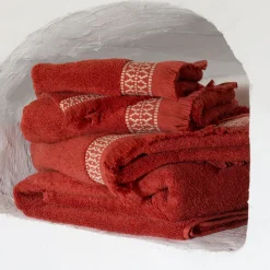Sale Serviette de toilette coton Villasol terracotta Serviettes De Toilette