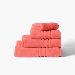 Cheap Serviette de toilette coton Lola II corail Serviettes De Toilette
