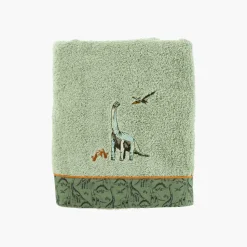 Clearance Serviette de toilette coton biologique Dinotopi kaki Enfant Serviettes De Toilette
