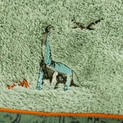 Clearance Serviette de toilette coton biologique Dinotopi kaki Enfant Serviettes De Toilette